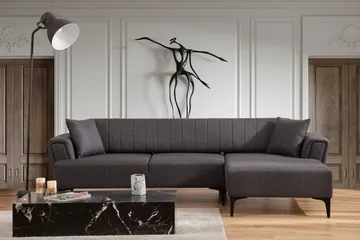 Lilesville Sovesofa med chaiselong - Mørkegrå - Møbler - Sofaer - Sovesofaer