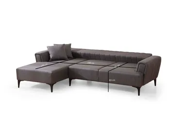 Lilesville Sovesofa med chaiselong - Mørkegrå - Møbler - Sofaer - Sovesofaer
