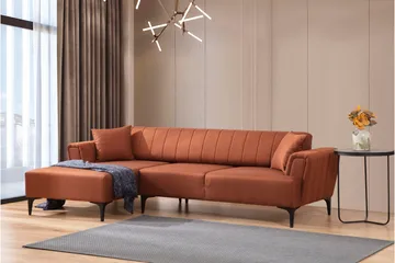Lilesville Sovesofa med chaiselong - Rød - Møbler - Sofaer - Sovesofaer