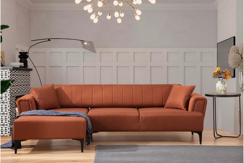 Lilesville Sovesofa med chaiselong - Rød - Møbler - Sofaer - Sovesofaer