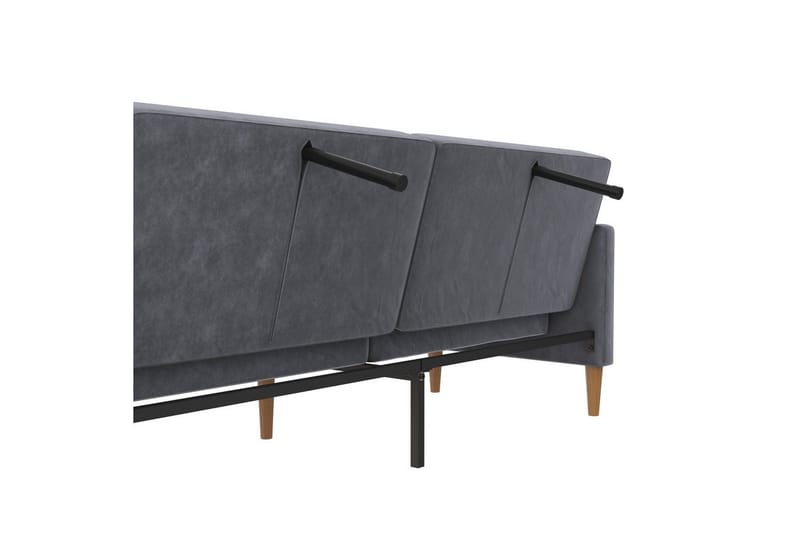 Sovesofa Lilly Antracit, Velour - Antracit, Velour - Møbler - Sofaer - Sovesofaer