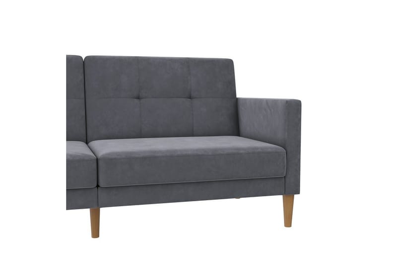 Sovesofa Lilly Antracit, Velour - Antracit, Velour - Møbler - Sofaer - Sovesofaer