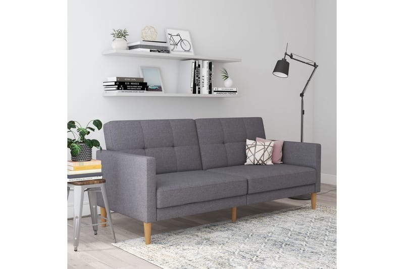 Sovesofa Lilly Lys Grå, Linned - Lys Grå, Linned - Møbler - Sofaer - Sovesofaer
