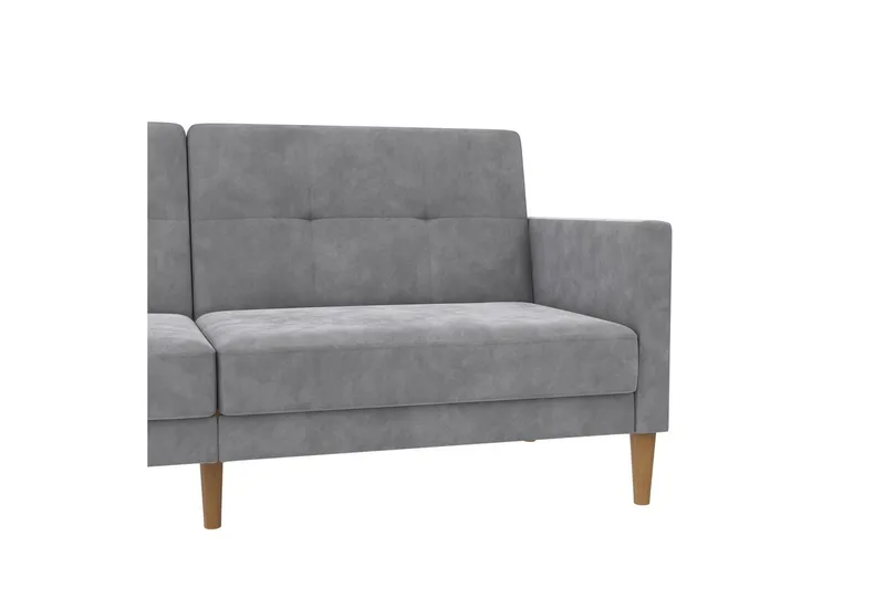 Sovesofa Lilly Lys Grå, Velour - Lys Grå, Velour - Møbler - Sofaer - Sovesofaer