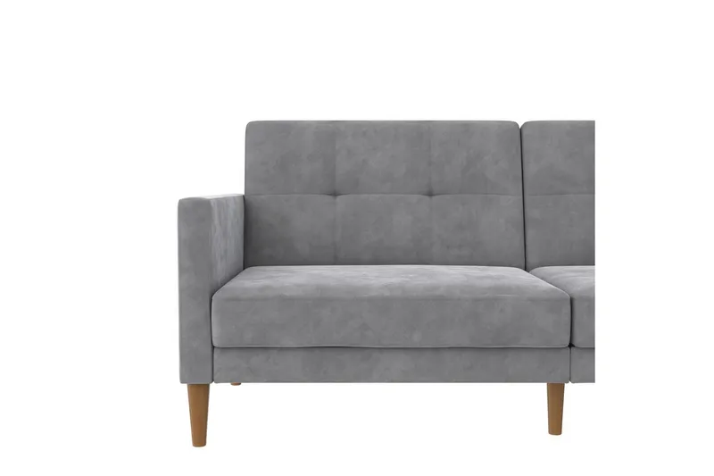Sovesofa Lilly Lys Grå, Velour - Lys Grå, Velour - Møbler - Sofaer - Sovesofaer