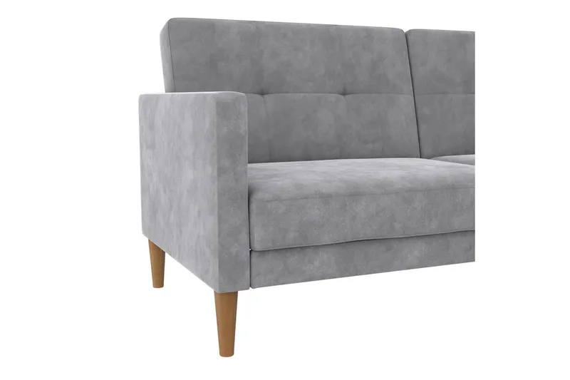 Sovesofa Lilly Lys Grå, Velour - Lys Grå, Velour - Møbler - Sofaer - Sovesofaer