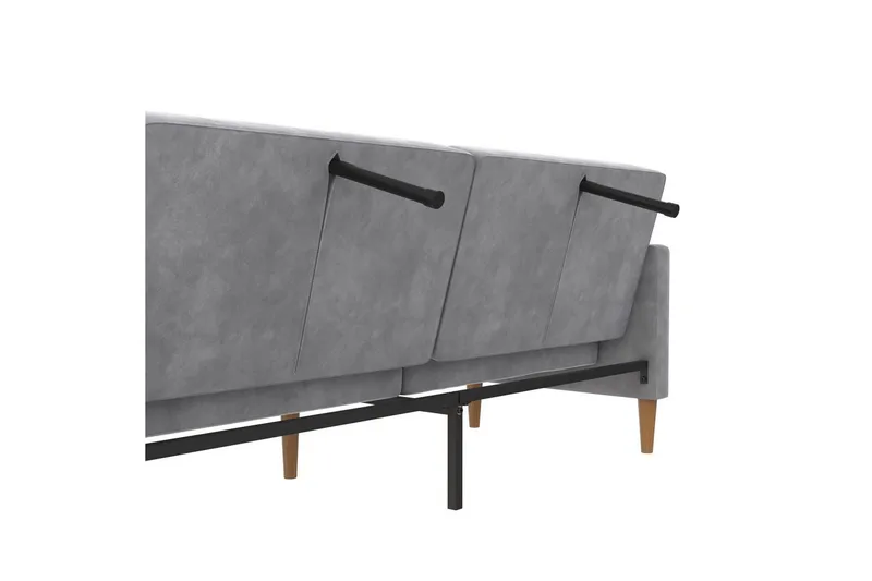 Sovesofa Lilly Lys Grå, Velour - Lys Grå, Velour - Møbler - Sofaer - Sovesofaer