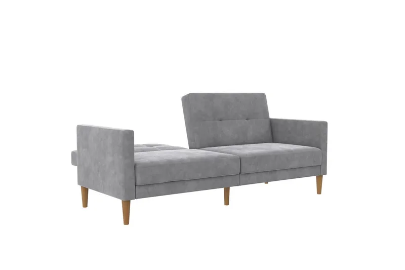 Sovesofa Lilly Lys Grå, Velour - Lys Grå, Velour - Møbler - Sofaer - Sovesofaer