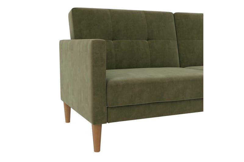 Sovesofa Lilly Olivengrøn, Velour - Olivengrøn, Velour - Møbler - Sofaer - Sovesofaer