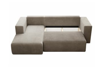 Listowel 3-sits Hörnbäddsoffa Beige/Light beige - Møbler - Sofaer - Sovesofaer