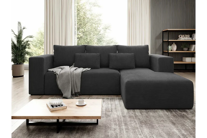 Listowel 3-sits Hörnbäddsoffa Black - Møbler - Sofaer - Sovesofaer