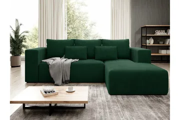 Listowel 3-sits Hörnbäddsoffa Green - Møbler - Sofaer - Sovesofaer