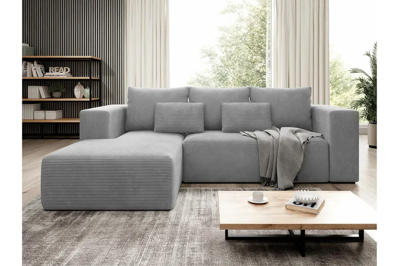 Listowel 3-sits Hörnbäddsoffa Light grey/Dark grey - Møbler - Sofaer - Sovesofaer