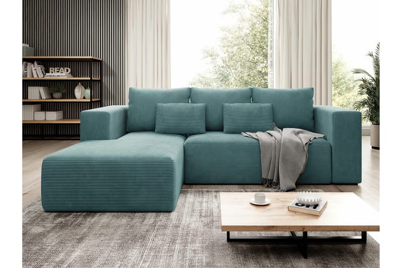 Listowel 3-sits Hörnbäddsoffa Turquoise - Møbler - Sofaer - Sovesofaer