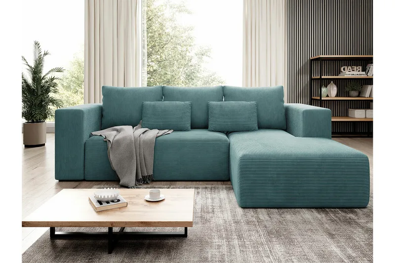 Listowel 3-sits Hörnbäddsoffa Turquoise - Møbler - Sofaer - Sovesofaer