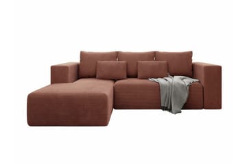 Listowel 3-sits Hörnbäddsoffa Pink - Møbler - Sofaer - Sovesofaer