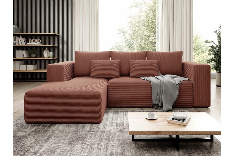 Listowel 3-sits Hörnbäddsoffa Pink - Møbler - Sofaer - Sovesofaer