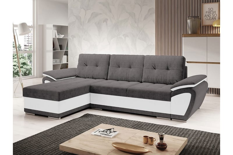 Listowel 3-personers Hjørnesovesofa - Hvid - Møbler - Sofaer - Sovesofaer
