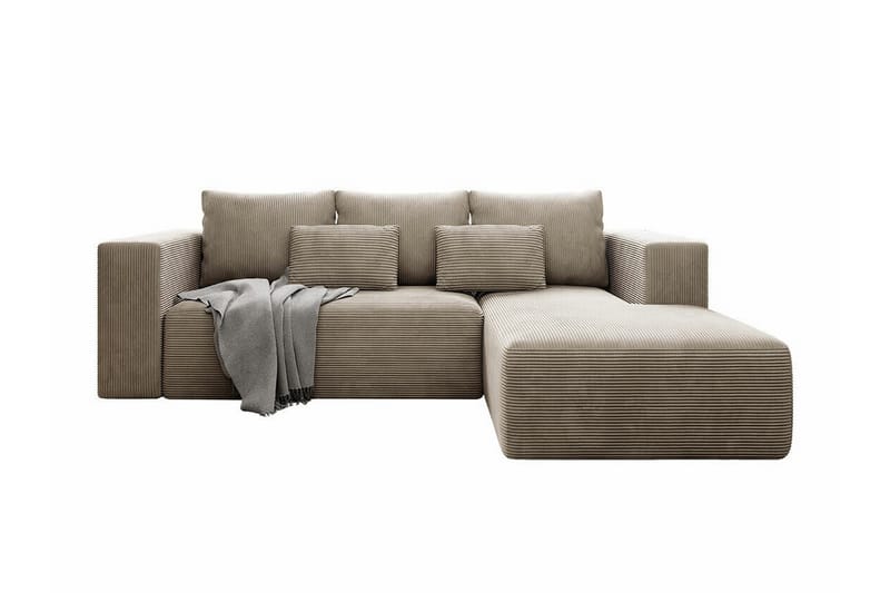 Listowel 3-personers Hjørnesovesofa - Beige/Lys beige - Sovesofaer - Hjørnesovesofa