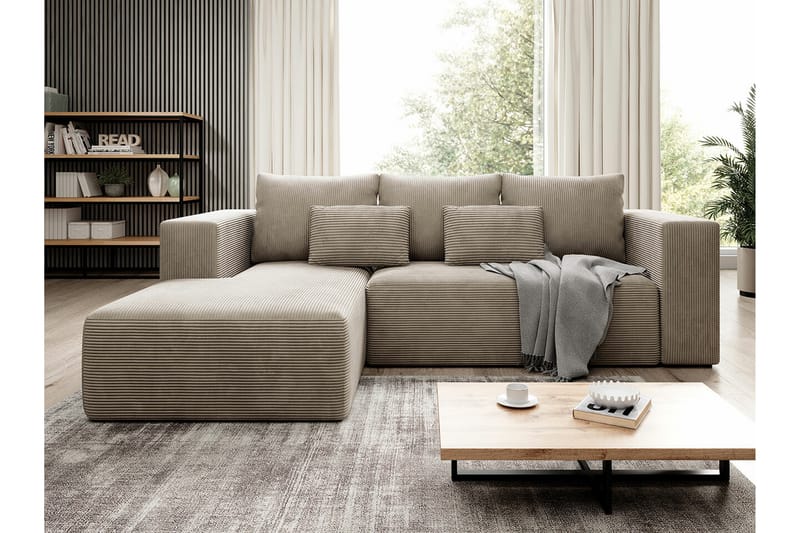 Listowel 3-personers Hjørnesovesofa - Beige - Møbler - Sofaer - Sovesofaer