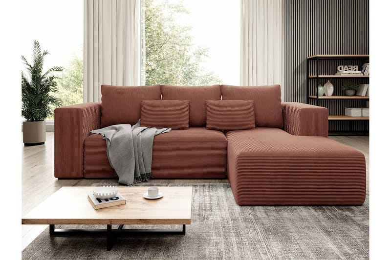 Listowel 3-personers Hjørnesovesofa - Brun - Møbler - Sofaer - Sovesofaer