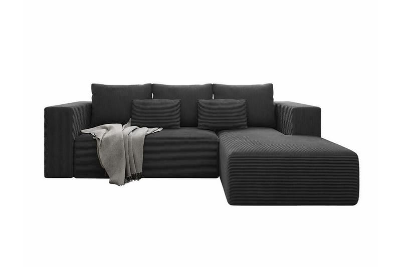 Listowel 3-personers Hjørnesovesofa - Sort - Møbler - Sofaer - Sovesofaer