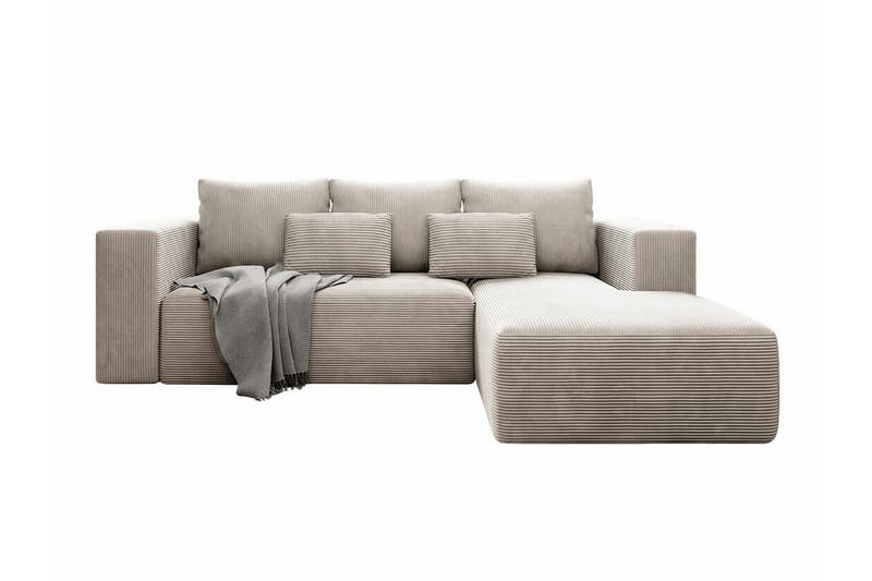 Listowel 3-personers Hjørnesovesofa - Beige/Lys beige - Sovesofaer - Hjørnesovesofa