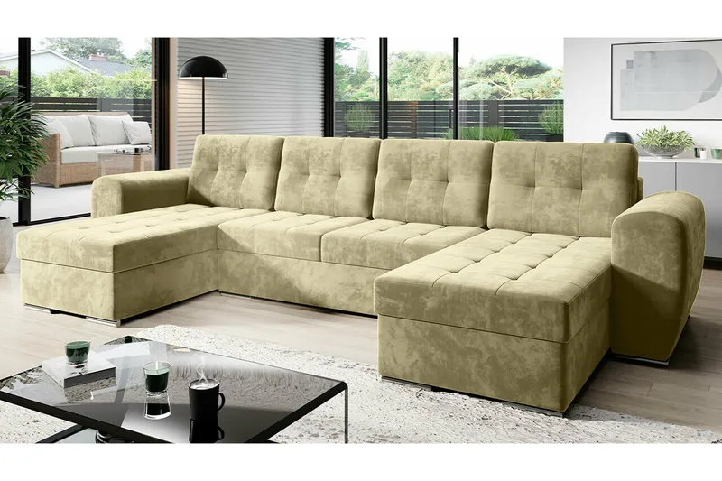 Listowel 4-personers Hjørnesovesofa - Beige - Møbler - Sofaer - Sovesofaer