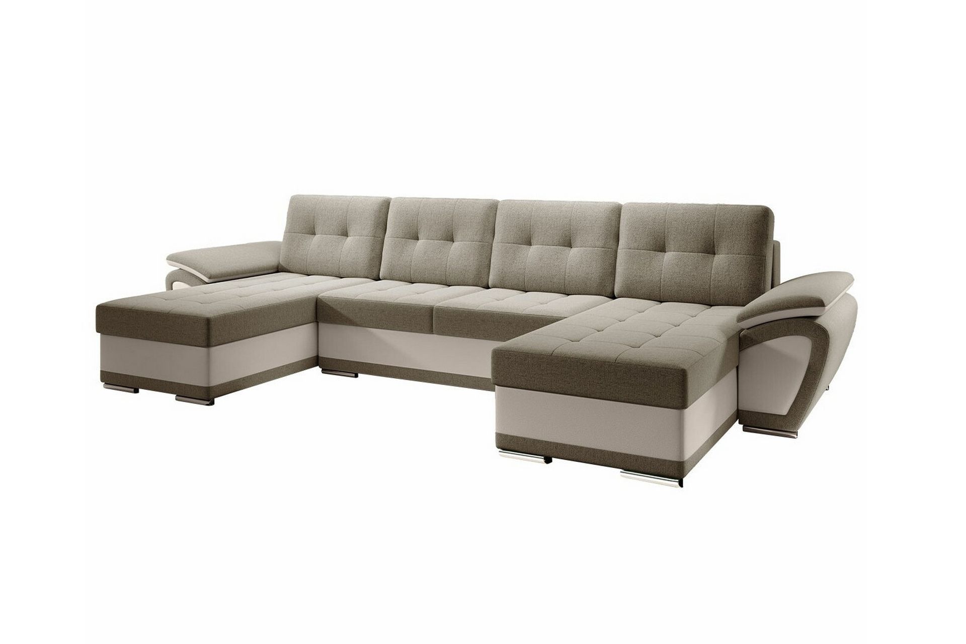 Listowel 4-personers Hjørnesovesofa - Mørkebrun/Beige - Møbler - Sofaer - Sovesofaer