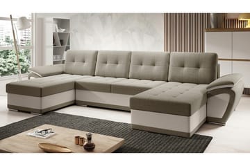 Listowel 4-personers Hjørnesovesofa - Mørkebrun/Beige - Møbler - Sofaer - Sovesofaer