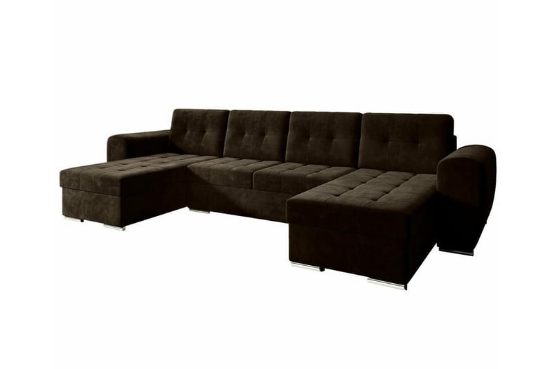 Listowel 4-personers Hjørnesovesofa - Mørkebrun - Møbler - Sofaer - Sovesofaer