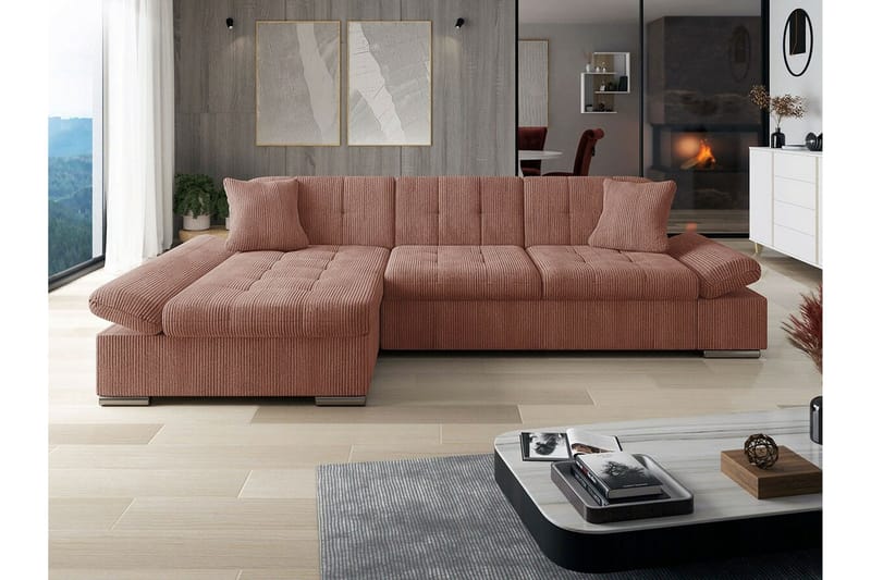 Lomux 3-sits Hörnbäddsoffa Brown - Møbler - Sofaer - Sovesofaer