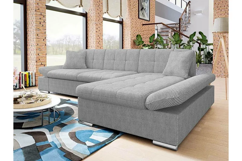 Lomux 3-sits Hörnbäddsoffa Light grey/Dark grey - Møbler - Sofaer - Sovesofaer