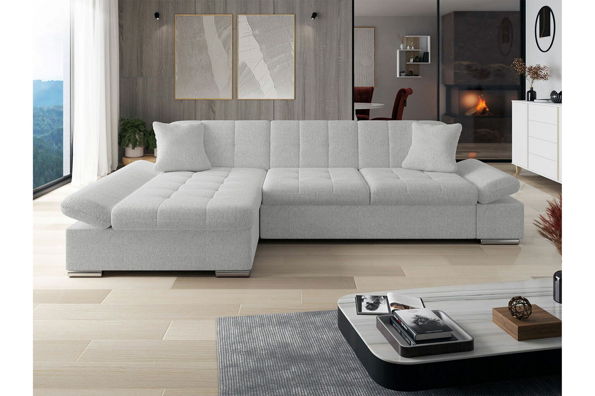 Lomux 3-personers Hjørnesovesofa - Hvid - Møbler - Sofaer - Sovesofaer