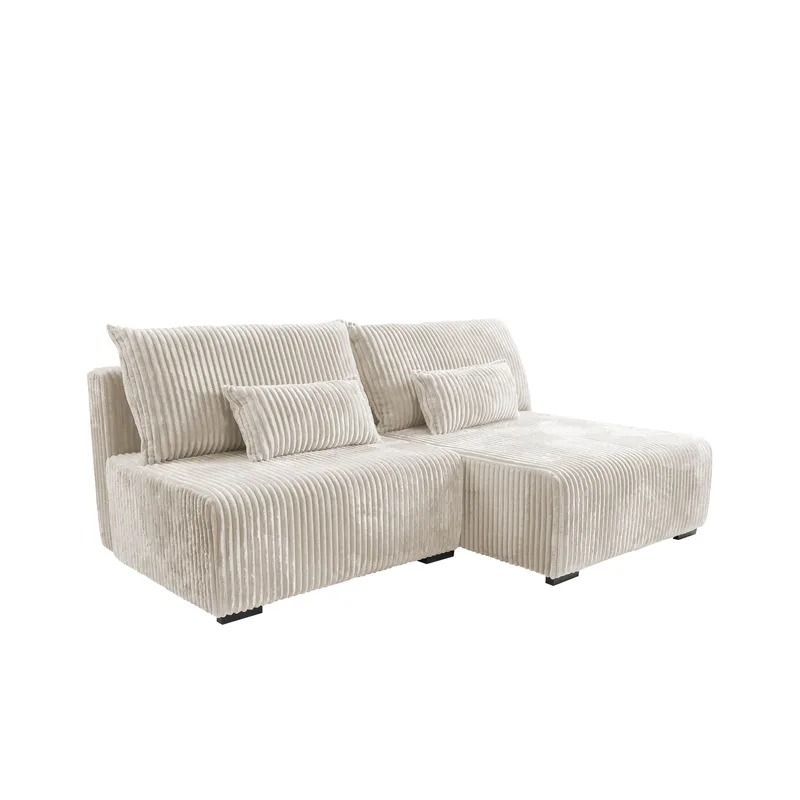 Lorynn 3-personers sovesofa med chaiselong - beige - Møbler - Sofaer - Sovesofaer
