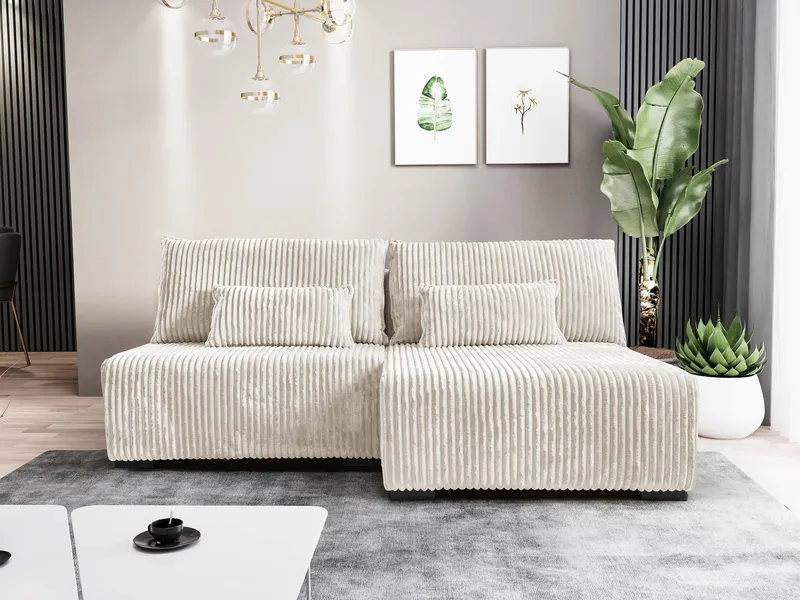 Lorynn 3-personers sovesofa med chaiselong - beige - Møbler - Sofaer - Sovesofaer