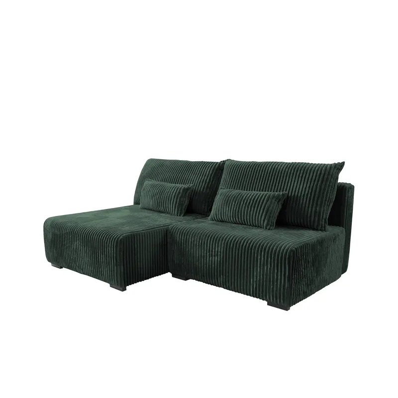 Lorynn 3-personers sovesofa med chaiselong - mørkegrøn - Møbler - Sofaer - Sovesofaer