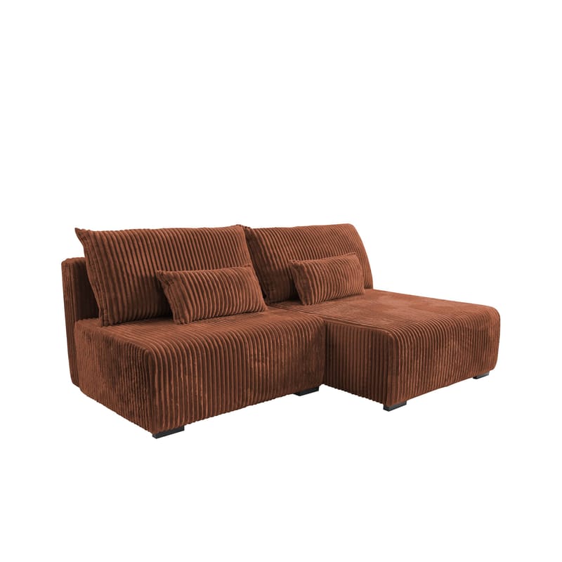 Lorynn 3-personers sovesofa med chaiselong, brun