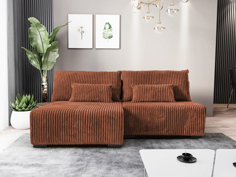 Lorynn 3-personers sovesofa med chaiselong - brun - Møbler - Sofaer - Sovesofaer