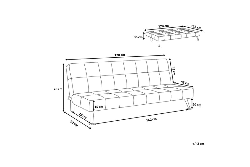 Loves sovesofa 178 cm - Grå - Møbler - Sofaer - Sovesofaer