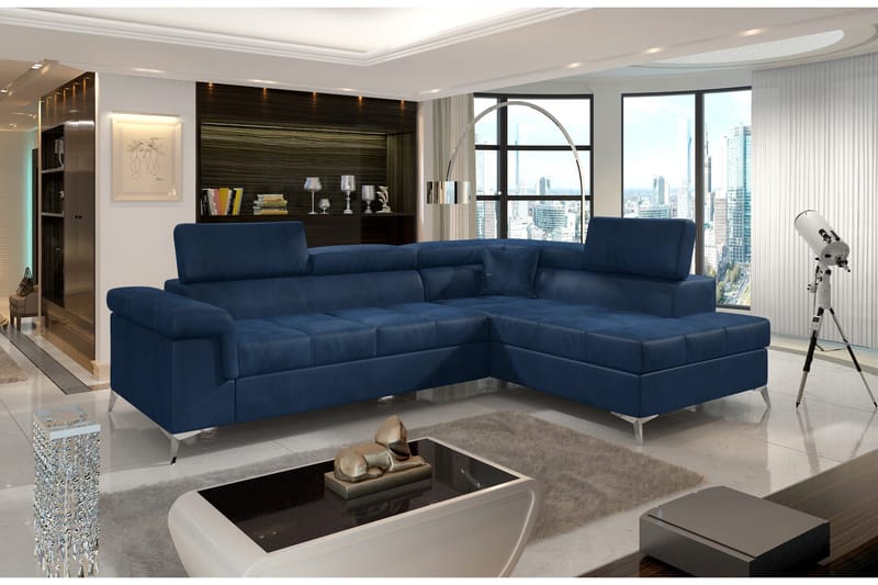 Madalene hjørnesovesofa - Blå - Møbler - Sofaer - Sovesofaer