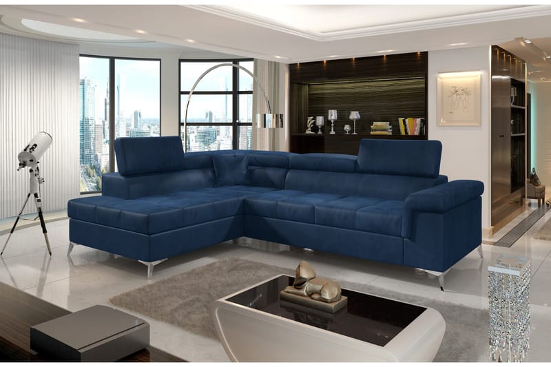 Madalene hjørnesovesofa, Blå