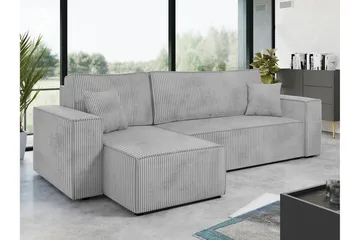 Magston 3-personers Hjørnesovesofa - Lysegrå - Møbler - Sofaer - Sovesofaer