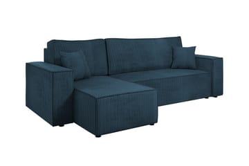 Magston 3-personers Hjørnesovesofa - Blå - Møbler - Sofaer - Sovesofaer