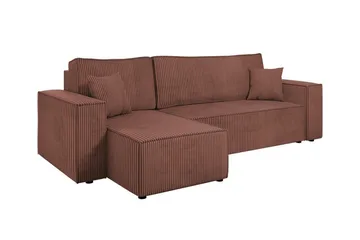 Magston 3-personers Hjørnesovesofa - Lyserød - Møbler - Sofaer - Sovesofaer