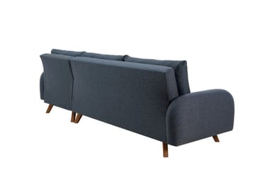 Malkiat 4-personers Højre L-formet Hjørnesovesofa 125x260 cm med Opbevaring i Stof - Blå - Møbler - Sofaer - Sovesofaer