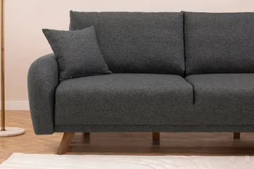 Malkiat 4-personers Højre Hjørnesovesofa Udtrækkelig 125x260 cm med Opbevaring i Stof - Grå - Møbler - Sofaer - Sovesofaer