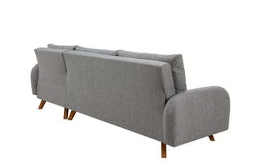 Malkiat 4-personers Højre L-formet Hjørnesovesofa 125x260 cm med Opbevaring i Stof - Grå - Møbler - Sofaer - Sovesofaer