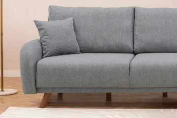 Malkiat 4-personers Højre Hjørnesovesofa med Chaiselong 125x260 cm i Stof - Grå - Møbler - Sofaer - Sovesofaer