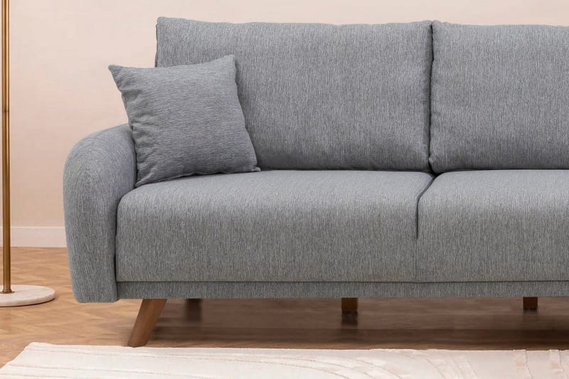 Malkiat 4-personers Højre Hjørnesovesofa med Chaiselong 125x260 cm i Stof - Grå - Møbler - Sofaer - Sovesofaer